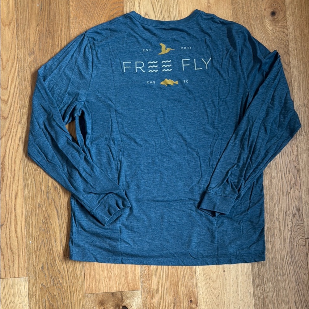 Free Fly Apparel Heather Blue Long Sleeve Tee